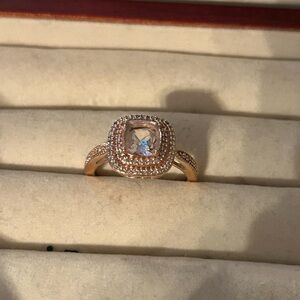 Rose Gold Morganite and Diamond ring